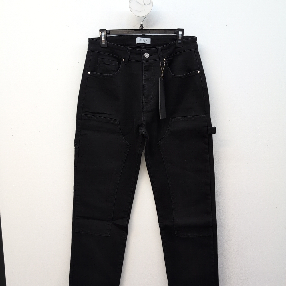 Legend London Carpenter Men's Denim Jeans Size 32 Washed Black